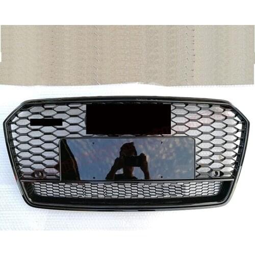 For rs7 style sport Silver front hex mesh honeycomb hoodgrill gloss for audi a7 s7 2016 16 2017 17 2018 18 car accessories
