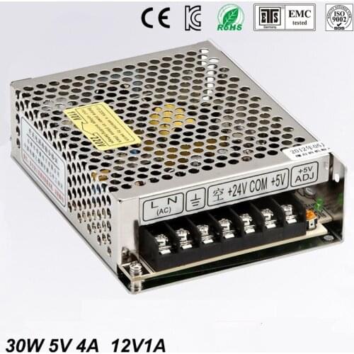 30W Dual output 5V 12V Switching power supply AC to DC DC4A DC1A 2 orders
