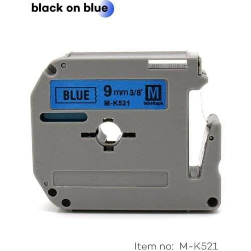 Label World MK521 label tape Compatible Brother Black on blue 9mm*8m laminated strong adhesive label tapes for PT-80 PT-70