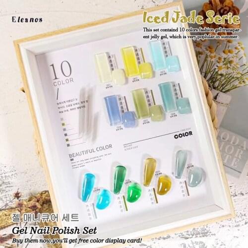 Gel Nail Polish10pcs Semi-permanent VarnishJelly Gel Polish Kit All For Manicure UV LED Gel With Free Color Card 15ml Nail Art