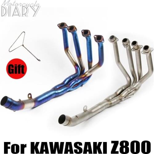 For KAWASAKI Z800 Motorcycle Exhaust Muffler Modified Elbow Escape Moto Tube Slip-on Full System Scooter Front Link Pipe PitBike