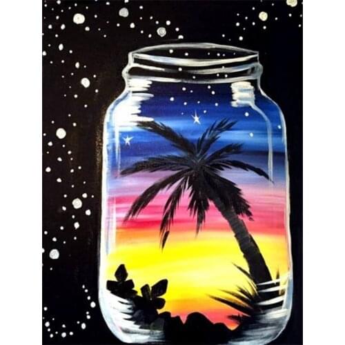 Round/square Bottle tree scenic drills 5D diy embroidery pattern diamond painting street crafts 3d cross stitch kits room decors