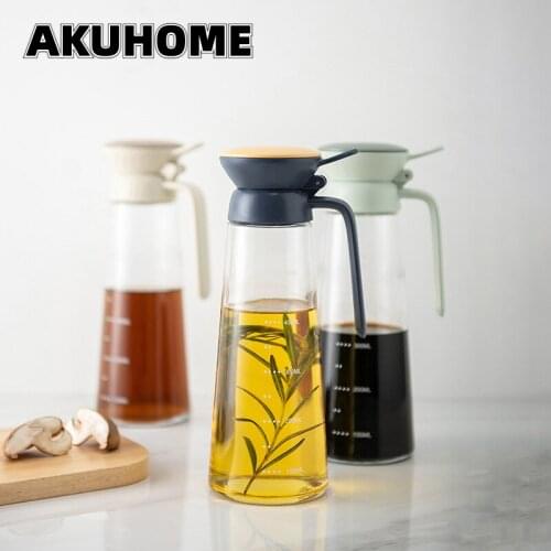 Flying Saucer Oiler Household Kitchen Large-capacity Glass Leak-proof Oil Vinegar Pot Seasoning Bottle Soy Sauce Bottle