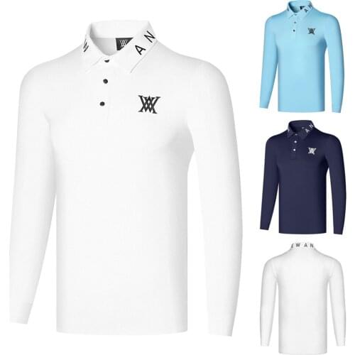 2021 Golf Clothing Mens Autumn and Winter New Long-Sleeved Outdoor Leisure Self-Cultivation Breathable Loose T-Shirt Polo Shirt