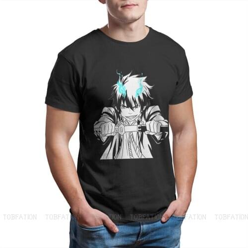 Blue Exorcist Rin Okumura Anime Man TShirt White Fashion T Shirt Harajuku Sweatshirts Hipster