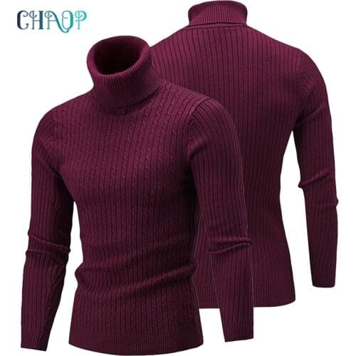 Casual Men Winter Solid Color Turtle Neck Long Sleeve Twist Knitted Slim Sweater Mens Knitted Sweaters Pullover Men Knitwear
