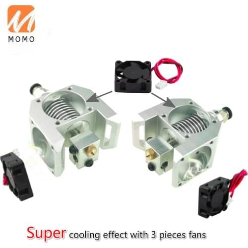 New 3D Printer Parts E3D V6 All Metal Fan Duct Can Assemble 3pcs 3010 Cooling Fans with Super Thermal Dissipation Effect