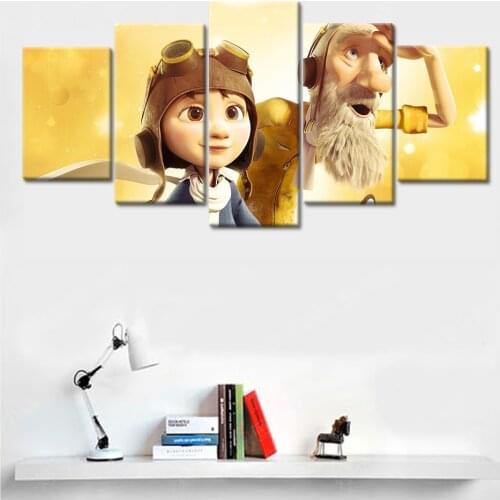 High Definition Print 5Pieces:The Little Princes And Grandfather Came Another Planet Poster Art Draw Hall Kids Bedroom For Decor