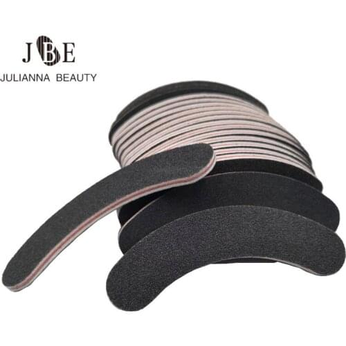 50 Pcs/lot 100/180 Bent Diamond Black Nail File Professional Emery Board Nail File Buffing Polish Beauty Tools Hot