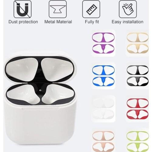 Dust Guard for Apple Airpods 1 2 Bluetooth Earphone Metal for Airpods1 Air Pods 2 Wireless Headphone Charging Box Dustproof Case