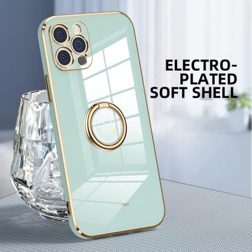 Luxury Shockproof Metal Finger Ring Holder Cell Phone Case For iPhone 12 Pro Max Mini 11 XS XR 8 7 Plus Back Cover Fundas Coque