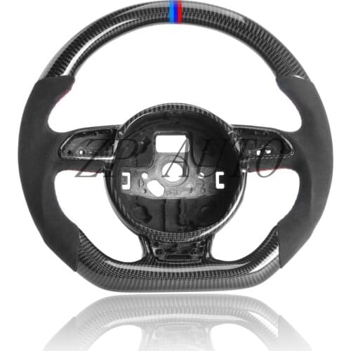 Carbon Fiber Steering Wheel Alcantara Leather Compatible for Audi B8.5 RS3 RS4 RS5 RS6 RS7 2013 2014 2015 2016