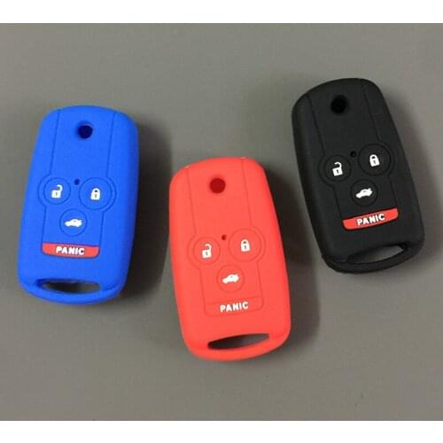 Silicone rubber key cover case shell protector for Honda Acura Civic Accord Jazz CRV HRV 4button ke
