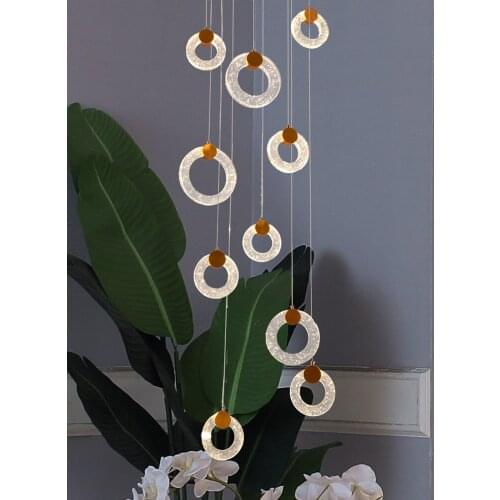 Nordic Chandelier Aluminum Crystal DIY LED Lamp Pendant-Lights Pendant-Lamp For Dinning Room Foyer Spiral Stairs