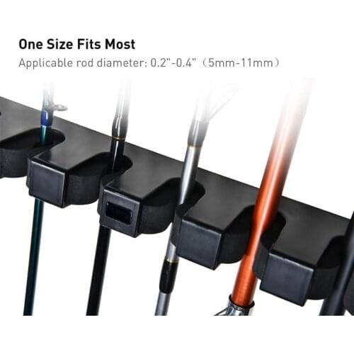 Fishing Rod Display Rack Holder Wall Mount Vertical 6 Rods Storage Stand Bracket Dropshipping