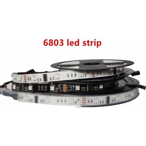 5M Black White PCB 6803 LED Strip IP20/IP65/IP67 Non-waterproof/ Waterproof 30 leds/m 150 leds 5050 RGB Magic Dream color 12V