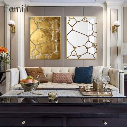 Vintage Chassical Gold Retro Bronze Home Decor Nordic Canvas Art Painting Luxury Living Room Wall Art Print Minimalist Picture