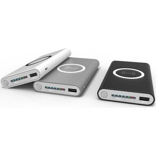 10000mAh Power Bank External Battery Fast Charging Wireless Charger USB Port Power Bank for Phone Micro USB Cable As Gift