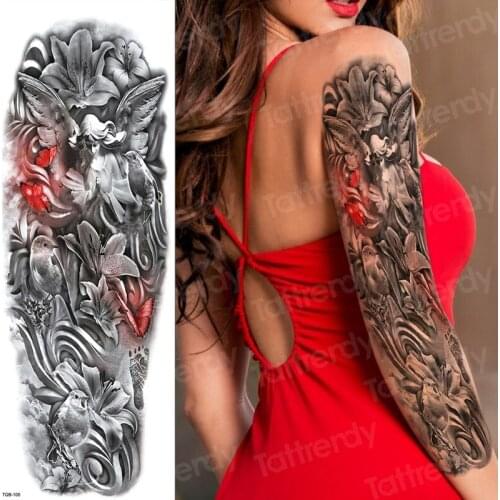 Waterproof temporary sleeve tattoo tribal women tatoo sleeve men temporary tattoo full arm sleeve waterproof fake tatoo large