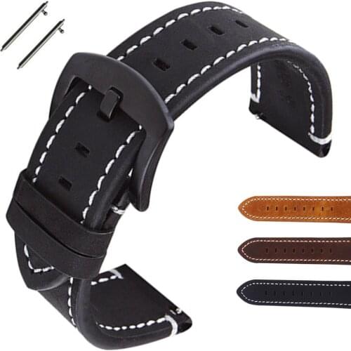 High Quality Watch Accessories Explosive Leather Strap Crazy Horse Vintage Leather Strap Switch Ears