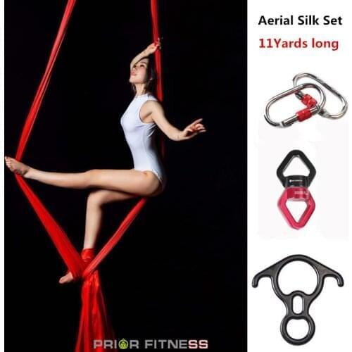 2020 High quality 15 Yards/13.7M Yoga Aerial Silks Full Set High Strength Flying Dance Silk Equipment-With All Hardwares