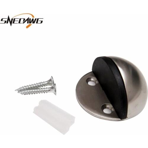 Protection Door Stopper Holder 44mm Dia. Stainless Steel Door Stops Rubber Door Stopper for House Room Doorstop
