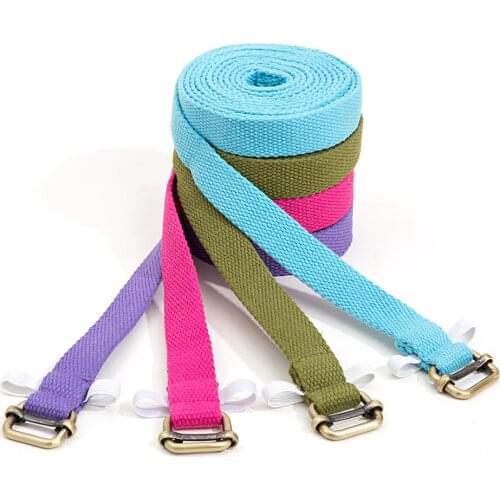 Women Yoga Stretch Strap Multi-Colors D-Ring Belt Fitness Exercise Gym Rope Figure Waist Leg Resistance Fitness Bands Yoga Belt