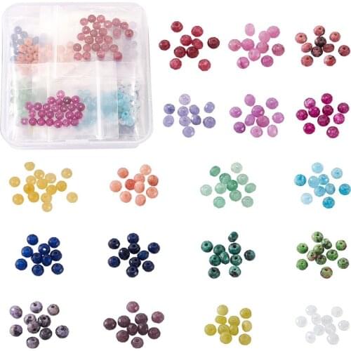 1 Box Mixed Dyed Natural Malaysia Jade Rondelle Beads Faceted Beads for DIY Jewelry Earrings Bracelets Making Hole: 1mm