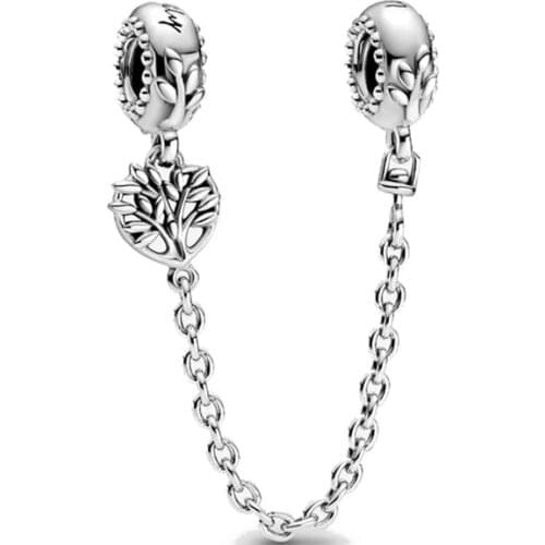 1PC 2021 New Silver Color Heart Family Tree Diy Bead Fits European Pandora Charm Bracelets Jewelry Accessories A1777