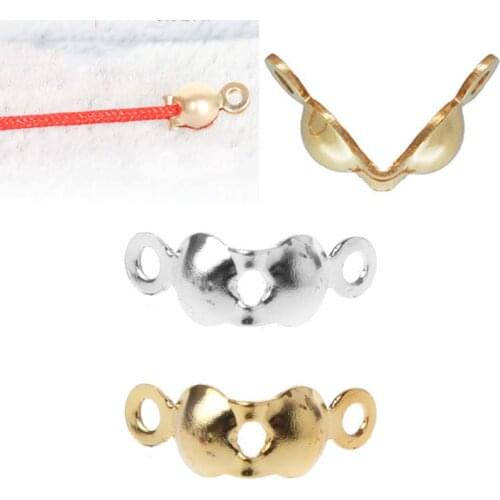 1000Pcs Clamshell Bead Tips Knot Covers Double Closed Loops DIY Jewelry Findings