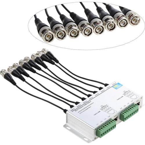 8CH HD CVI/TVI/AHD Passive Video Balun BNC Male To UTP Cat5/5e/6 Cable Transceiver Video Balun Adapter Transmitter 720P 1080P