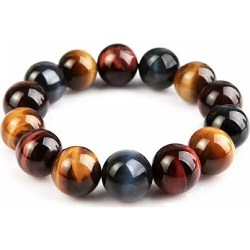Natural Colorful Tigers Eye Bracelets Stretch Crystal Women Men Natural Round Bead Bracelet 10mm 12mm 14mm 16mm 18mm 20mm AAAAA