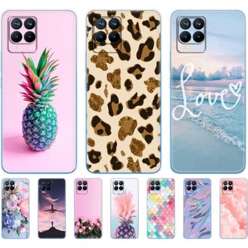 For Realme 8 Case 6.4" Soft Silicon TPU Back Phone Cover For Realme 8 Pro OPPO Realme8 4G RMX3085 Capa Protective Bumper Coque