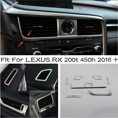 Auto Dashboard Air Condition Vent Decoration Frame Cover AC Trim 7pcs For LEXUS RX 200t 450h 2016 - 2018 Interior Accessories