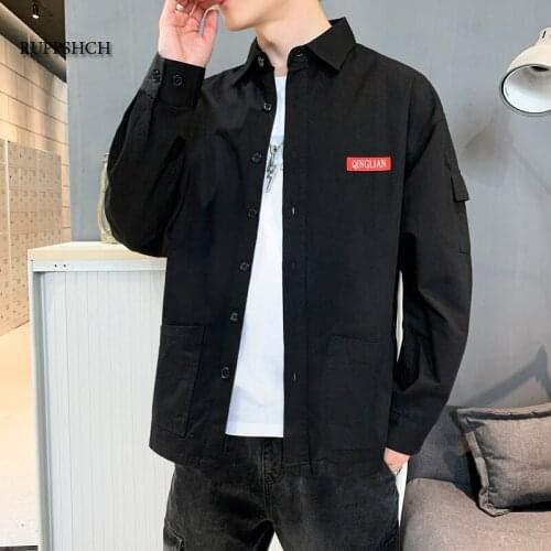 Summer Men Shirt Fashion Korean Shirt Tops Mens Clothing Shirt Casual Solid Color Down Short-Sleeve Button Shirt 2021 New