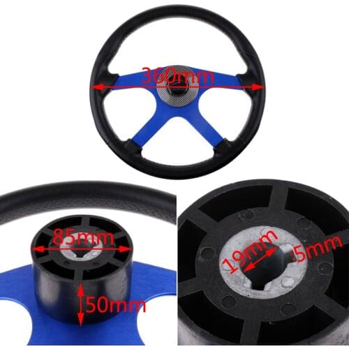 360mm Aluminum Alloy Marine Boat Sport Steering Wheel 4 Spoke 3/4' Shaft for Canoe Kayak Inflatable Boat Replacement Accessories