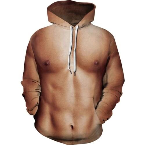 Mens Street Cool Hoodie Print Mens Hoodie 3D Printed Funy Mens Body Pattern Sweatshirt Men/Women out coat