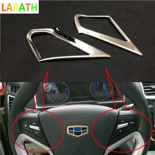 For Emgrand 7 EC7 EC715 EC718 2014 2015 2016 Stainless Steel Steering Wheel Switch Button Cap Sticker Auto Accessories Trim