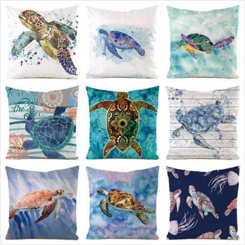 45cm*45cm6/5000 The strong turtle imitated silk fabric throw pillow covers couch cushion cover home decorative pillows