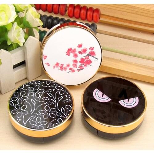 New Arrival Black Eyes Flowers Pattern Portable Contact Lens Case with Mirror Travel Kit Holder Container Lenses Box for Women