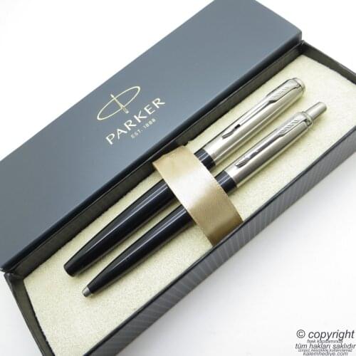 Parker Jotter Original Black Fountain Pen + Ballpoint Pen Set | İsme Special Pen | Gift Pen