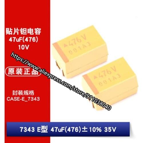 Original 5pcs/ 47UF 35V E 7343 TAJE476K035RNJ 476V Tantalum Capacitor