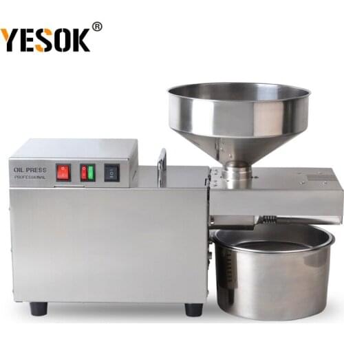 YESOK S9 Stainless Steel Oil Press Cold Press High Extraction Rate Intelligent Temperature Control Panel Sunflower Seed Olive