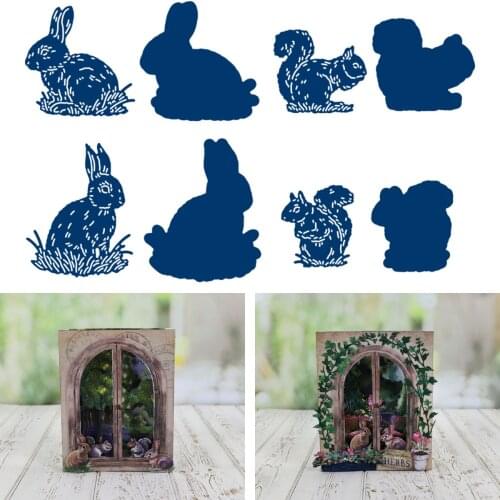 Bunny and Squirrel Cutting Dies for DIY Scrapbooking Crafts Dies Cut Stencils Maker Photo Album Template Handmade Decoration New