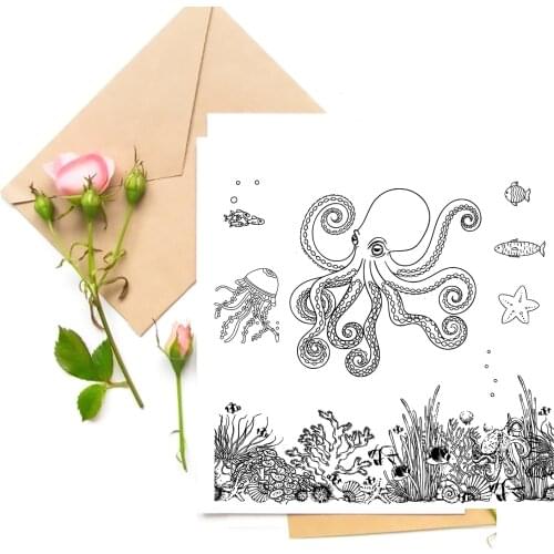 Octopus / Fish Transparent Clear Stamps For DIY Scrapbooking/Card Making Stamps Fun Decoration Supplies