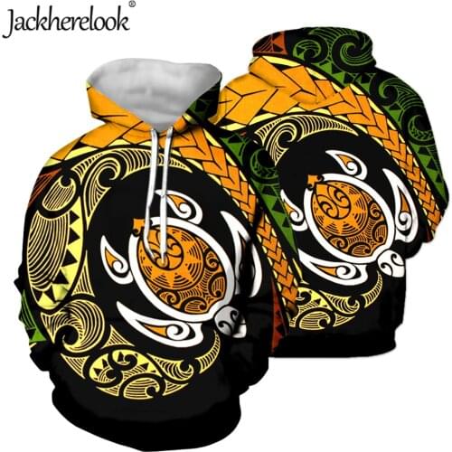 Jackherelook Pullover Hooded Sweatshirt Vintage Samoa Turtle Polynesain 2020 Autumn Female Hoodies Clothes Couple Loose Hoodie