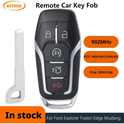 KEYECU 4+1/5 Button Smart Remote Key 902 MHz HITAG PRO/49 For Ford Fusion Explorer Edge Mustang F150 F250 F350 M3N-A2C31243300