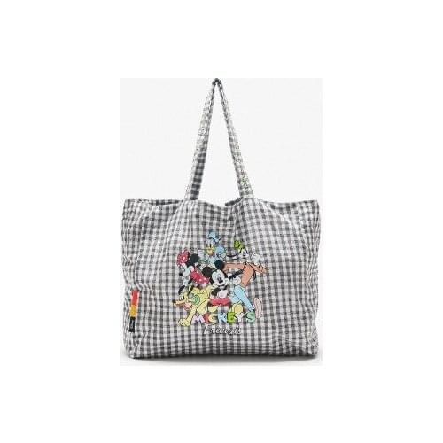 Disney women men shoulder bag canves High capacity handbag cartoon Mickey mouse shopping bag