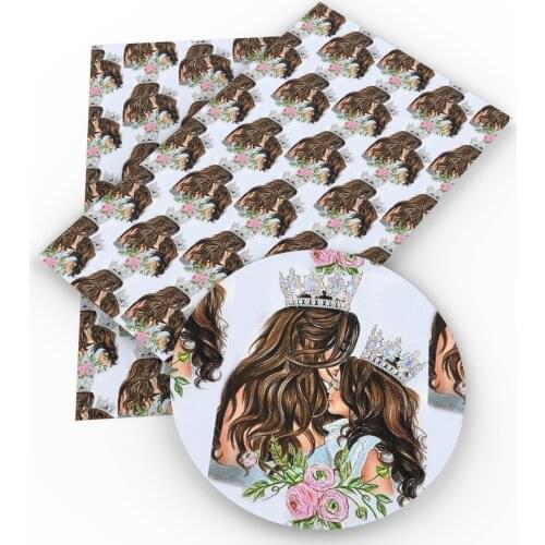 20*33cm Ordinary Girl Printed Faux Synthetic Leather Fabric For Bows Leather Sheets Crafts DIY Handmade Material,1Yc16817