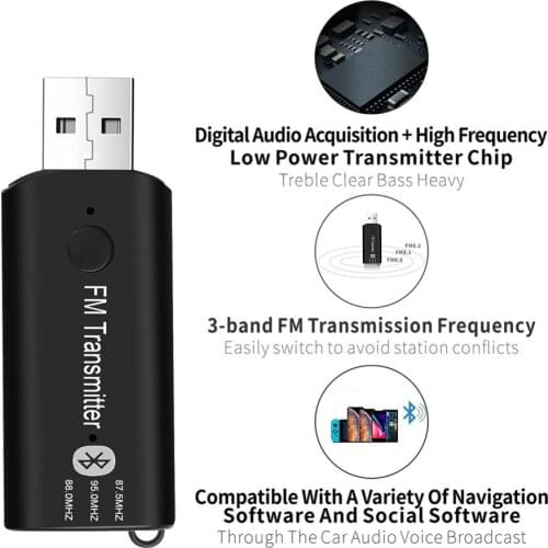 USB Wireless Bluetooth 5.0 Receiver Transmitter Adapter 3.5mm AUX Stereo Bluetooth Transmitter For TV PC Wireless Adapter